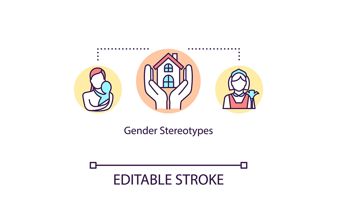 Gender stereotypes concept icon, an Outline Icon by bsd studio