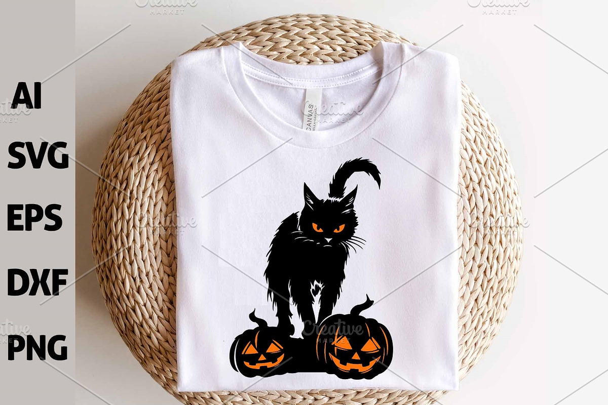 Spooky Halloween Cat Vector clipart, a Seasonal Illustration by ARTify Illustrations (Photo 8 of 8)