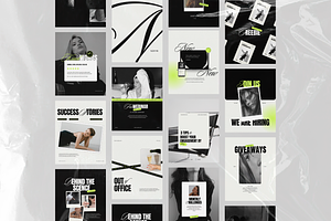 Bold Neon Social Media Templates