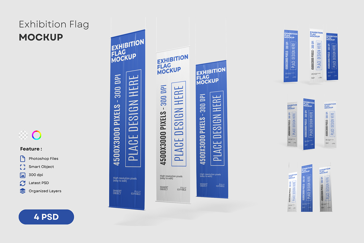 Exhibition Flag Mockup, an Advertising Mockup by DSNA Mockup (Photo 1 of 5)