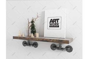 Canvas Mockup Floating Industrial