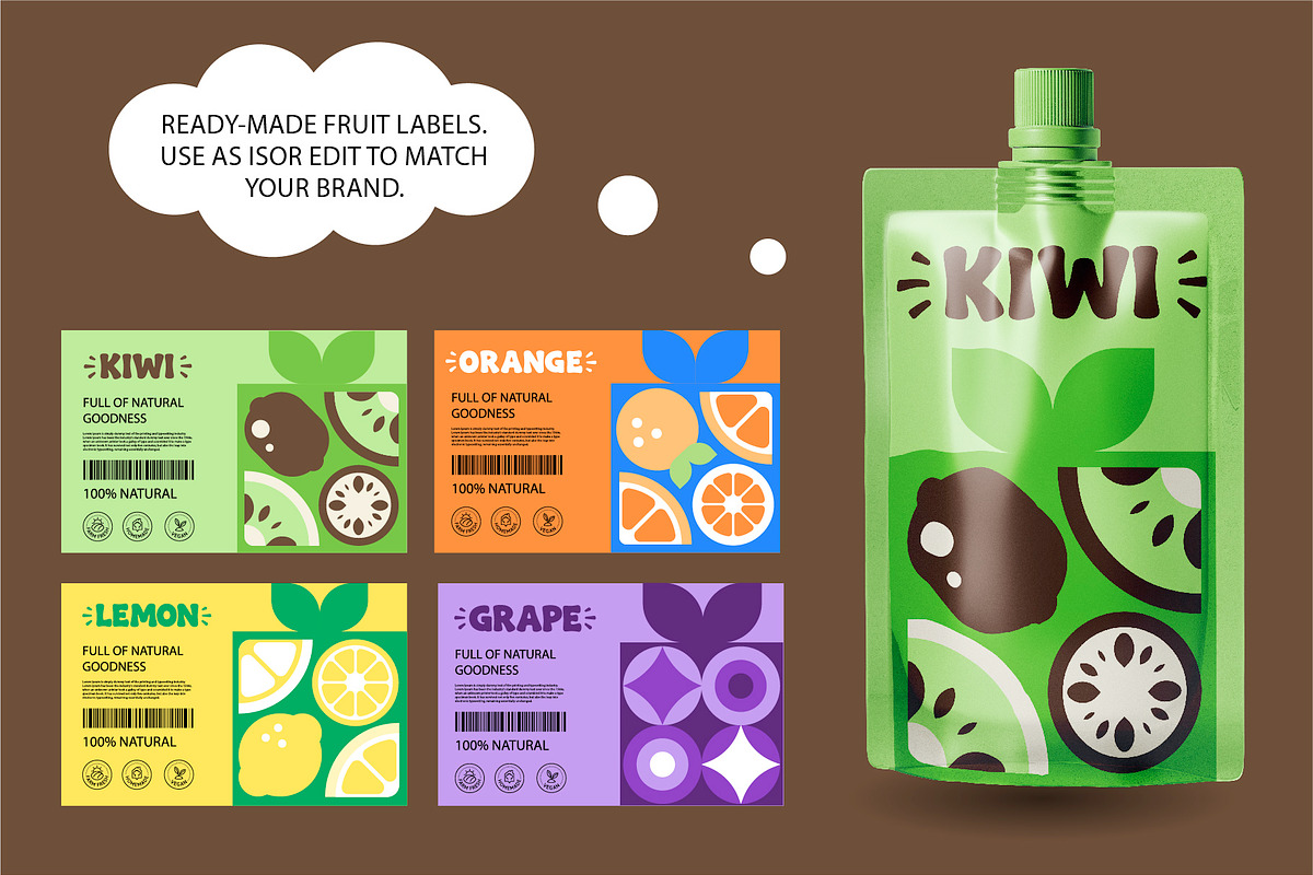 Mosaic Fruit and Veggie. Eco Food, a Food Illustration by Lettering_Logo (Photo 5 of 15)