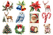 Watercolor Christmas Clipart Bundle, an Illustration by Dream Creation (Thumbnail 2 of 4)