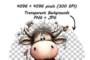 Highland Cow Birthday Animal Clipart, a Graphic by one-touch (Thumbnail 9 of 17)