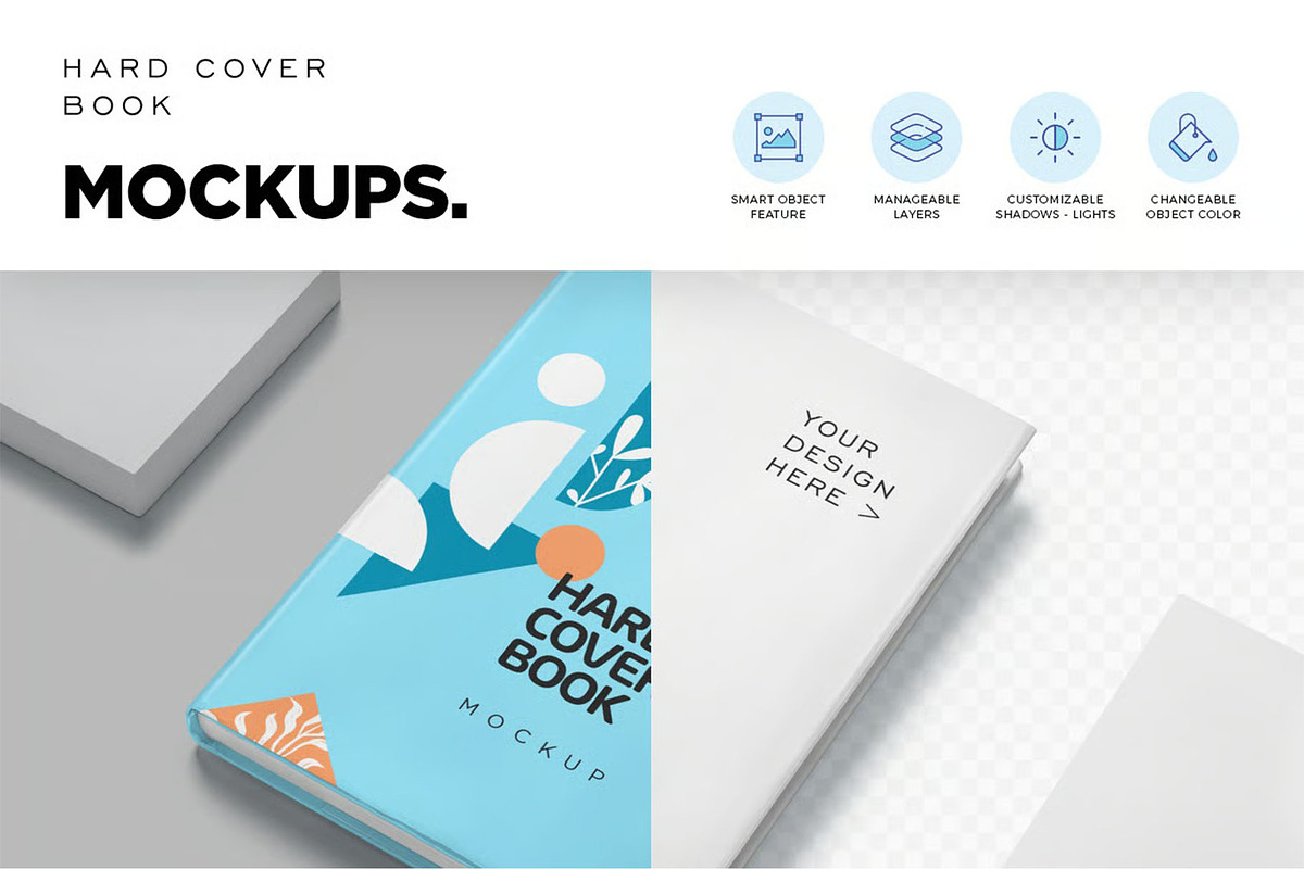 A4-A5 Hardcover Book Mockups, an Advertising Mockup by megostudi0 (Photo 5 of 7)