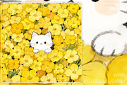 White Cat in Yellow Flower Field, an Animal Illustration by yahu88studio (Thumbnail 2 of 3)