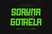 Soruna Gothela - Condensed Font, a Sans Serif Font by Iqsiart Studio (Thumbnail 1 of 7)
