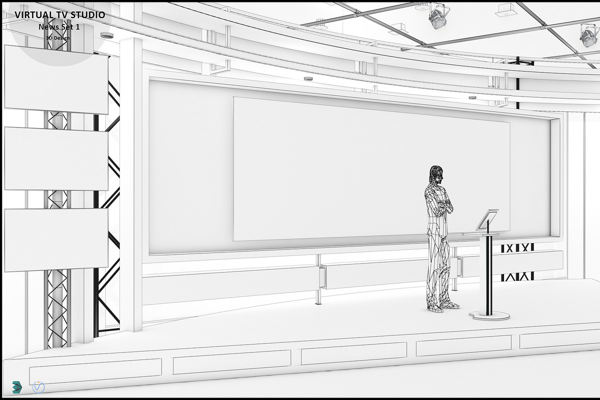 TV Studio Collection Vol 6 - 2 PCS, an Architecture 3D Model by akerStudio (Photo 36 of 98)