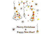 Doodle Christmas elements, a Background Graphic by DikayaMiau (Thumbnail 3 of 3)