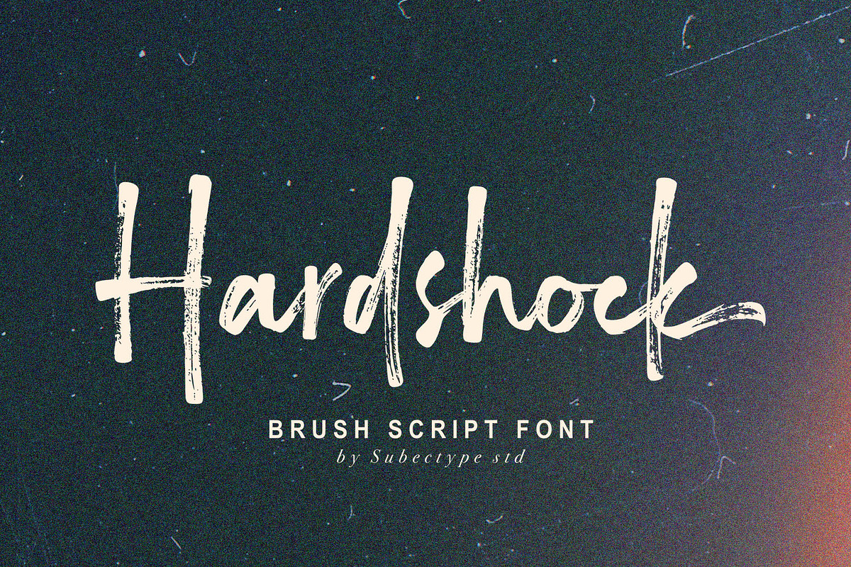 Hardshock - Brush Script Font, a Handwritten Font by Subectype Studio (Photo 1 of 9)