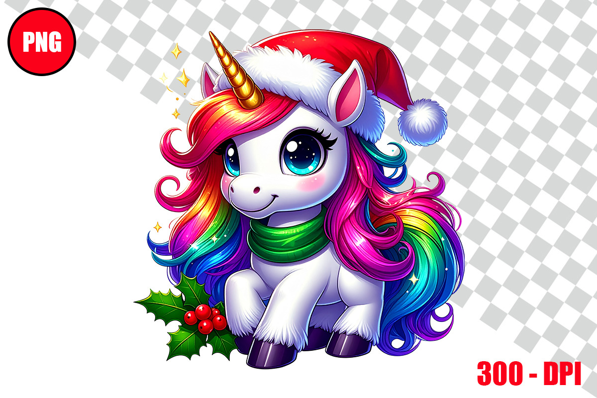 Christmas Unicorn Clipart Bundle, an Animal Illustration by taramija (Photo 8 of 26)