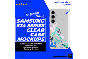 S24 Series Clear Case Front Mockups