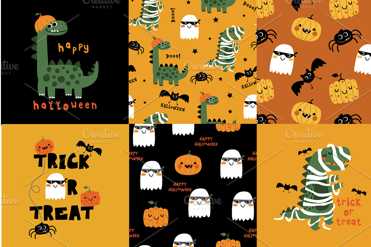 FUNNY HALLOWEEN TEXTILE PACK, a Pattern Graphic by MKE Print Lab. (Photo 1 of 2)