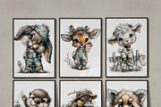 Whimsical Baby Animal Watercolor png, an Illustration by one-touch (Thumbnail 5 of 18)