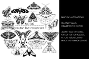 Moths - vector illustration set, an Animal Illustration by Renée from Studio neetje (Thumbnail 2 of 5)