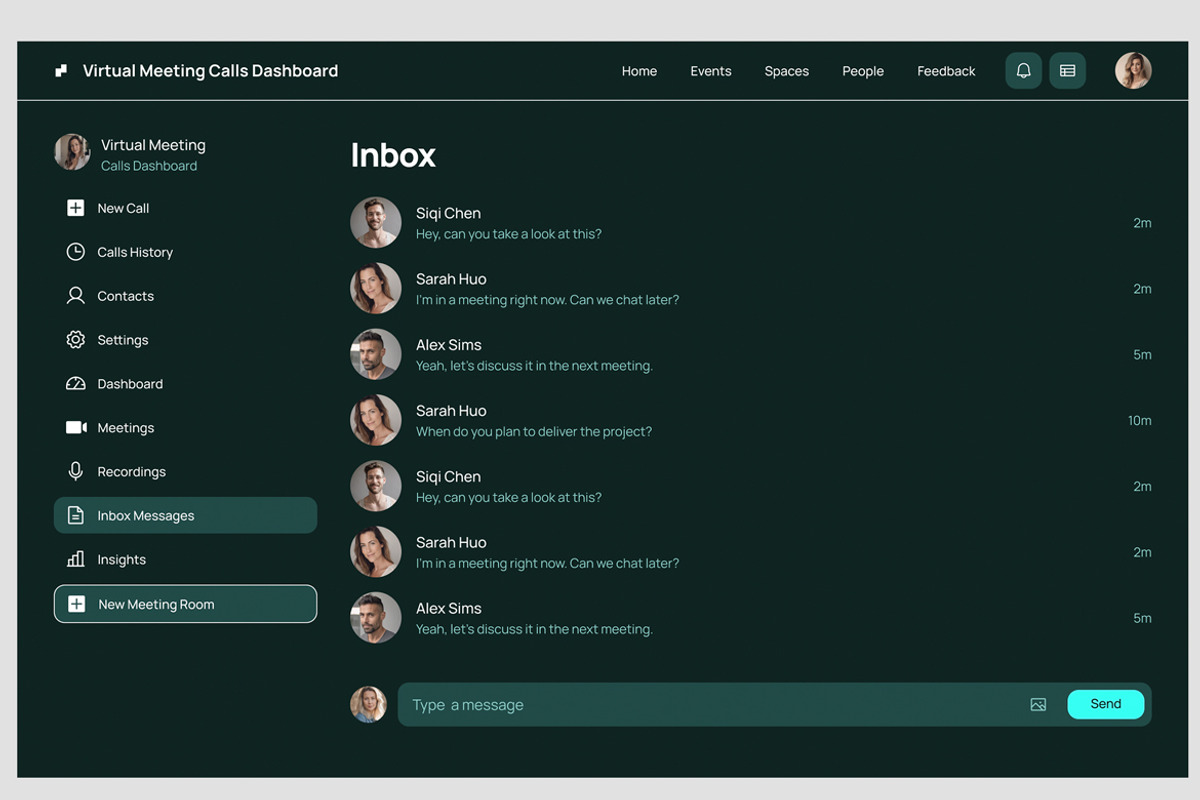 Black Virtual Meeting Calls App, an App Template by nagaredesignstudio (Photo 2 of 5)