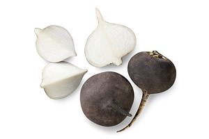 Black radish, half and pieces on a, a Food & Drink Photo by innakreativ