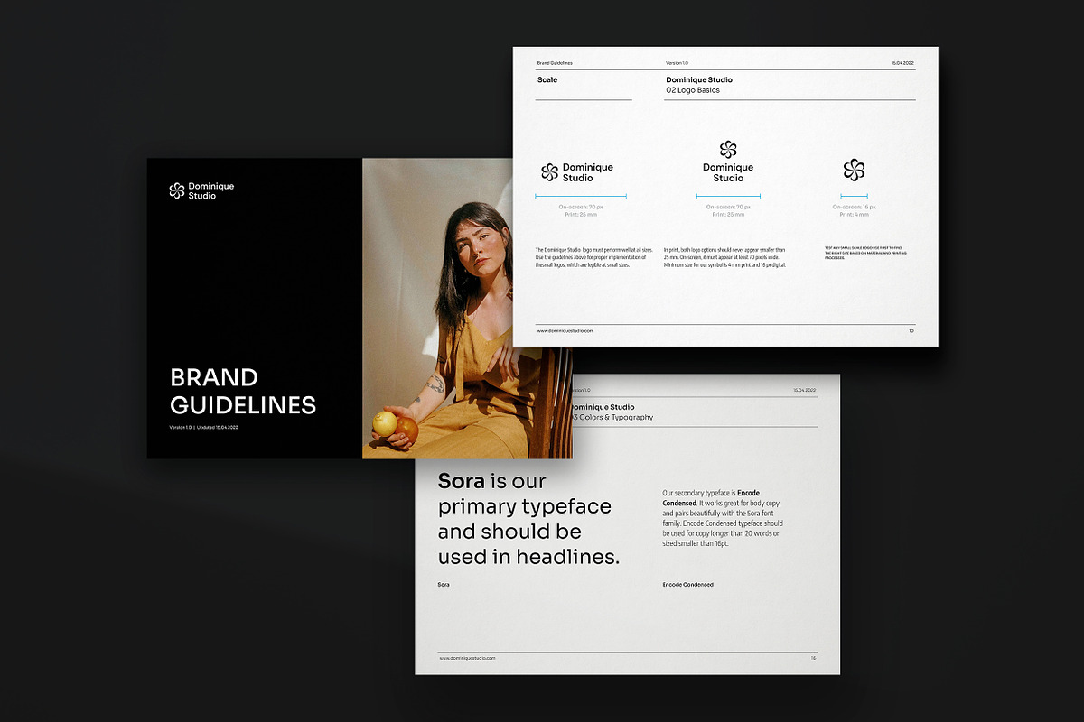 DOMINIQUE STUDIO / Brand Guidelines, a Branding & Logo Template by Studio Dara (Photo 9 of 20)