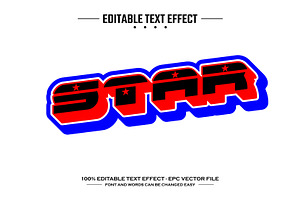 Star 3D editable vector text effect