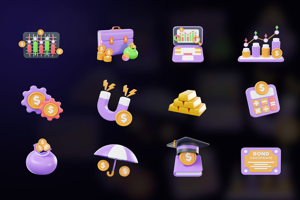 Investment & Finance 3D Icon Pack, an Object Graphic by Artnivora.Std (Photo 3 of 4)
