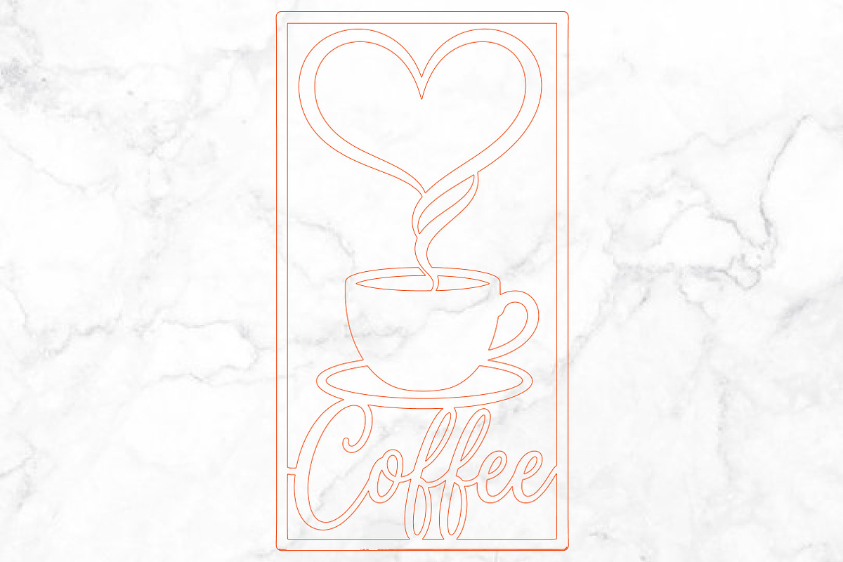 Coffee Wall Art SVG Laser Cut, an Object Graphic by Rose Art (Photo 2 of 3)