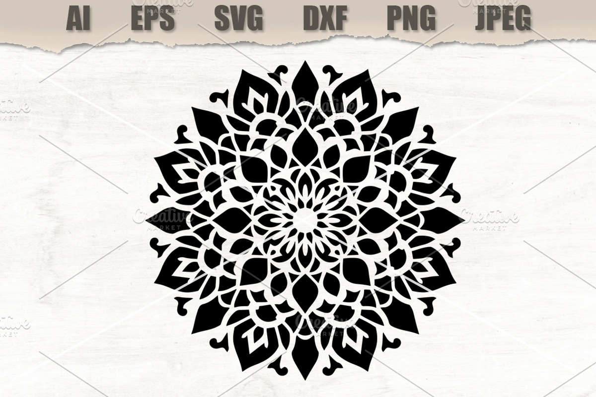 Stencil Mandala Vector, a Decorative Illustration by MARYCRAFTIRIA (Photo 1 of 3)