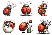 Whimsical Spring Ladybug Clipart, an Illustration by DreamArtGraphic (Thumbnail 4 of 4)