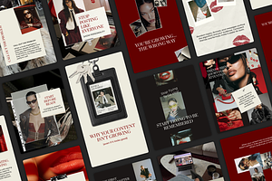 Burgundy Red Instagram Posts, a Social Media Template by Meraki Templates