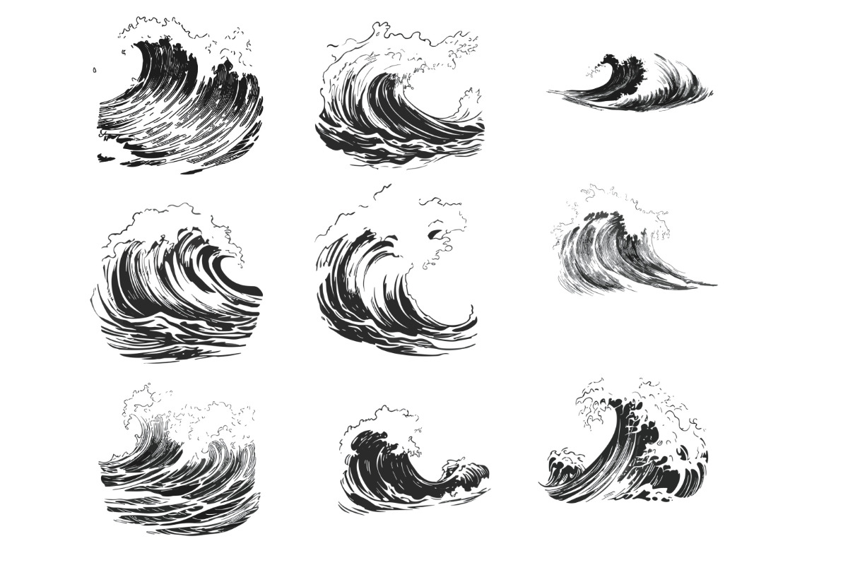 Ocean Sea Waves Set 1 Procreate, a Brush Add-On by Disasterology Ink (Photo 7 of 10)
