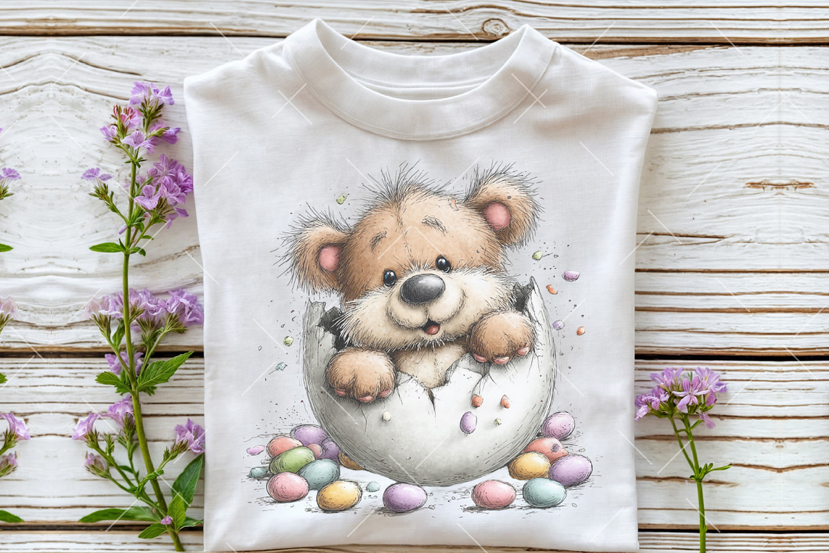 Whimsical Easter Teddy Bear Clipart, an Illustration by OK Design (Photo 5 of 6)