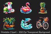 Beach Summer Paradise Clipart, an Illustration by RobertsArt (Thumbnail 2 of 7)