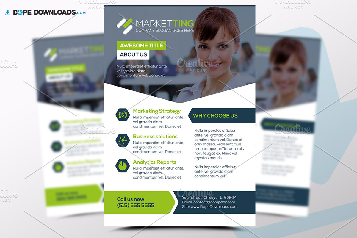 Marketing Flyer Template, a Flyer Template by DopeDownloads (Photo 1 of 3)