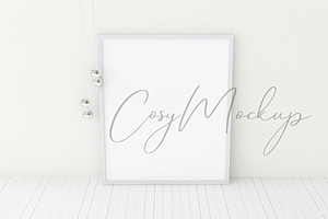 White photo frame mockup, a Print Template by RivusArt