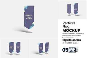Vertical Flag Mockup, a Product Mockup by bimockup