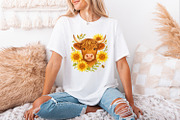 Highland Cow With Sunflowers PNG, an Illustration by SharpMarketplace (Thumbnail 3 of 9)
