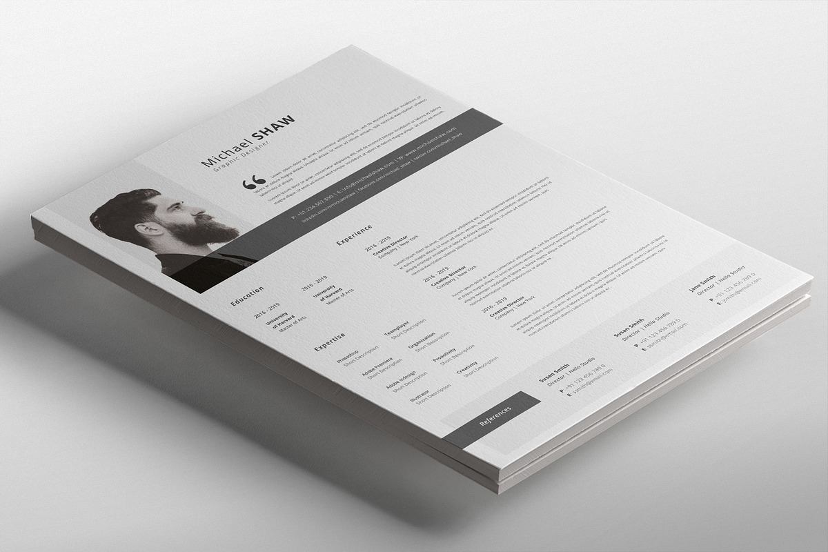 Michael Resume Template, a Resume Template by Nina Shaw (Photo 4 of 10)