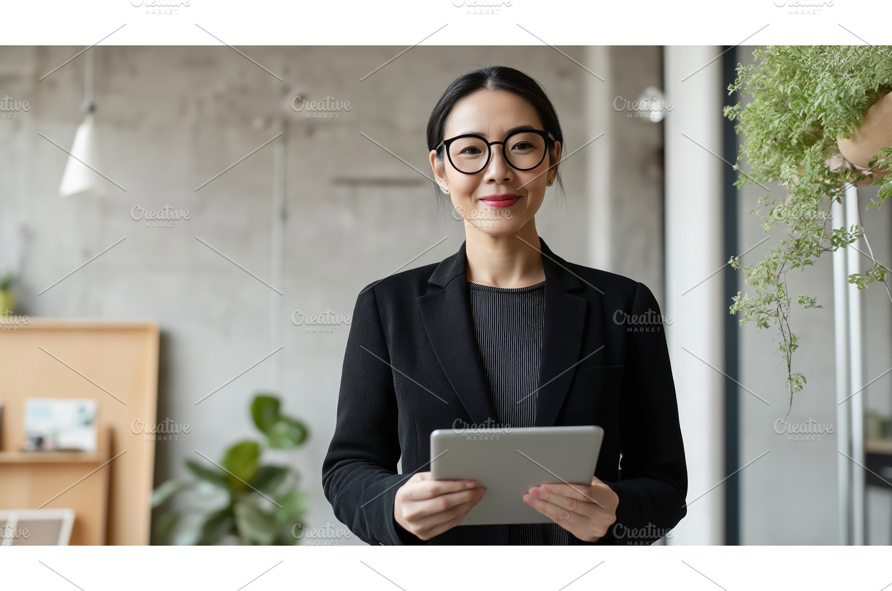Asian businesswoman in a modern, a Person Photo by Sergey Kotenev