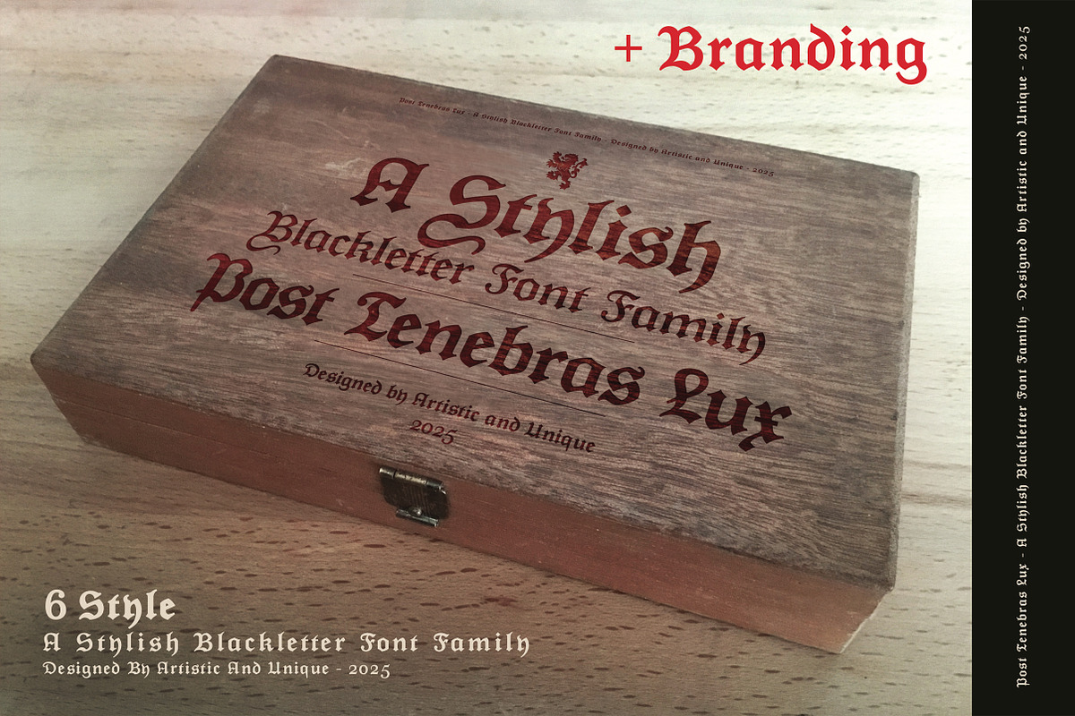 Post Tenebras Lux - Blackletter font, a Blackletter Font by Artistic & Unique (Photo 7 of 16)