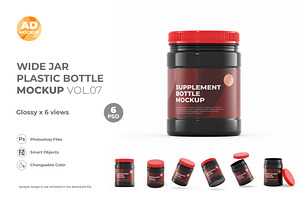 Wide Jar Bottle mokcup 6PSD