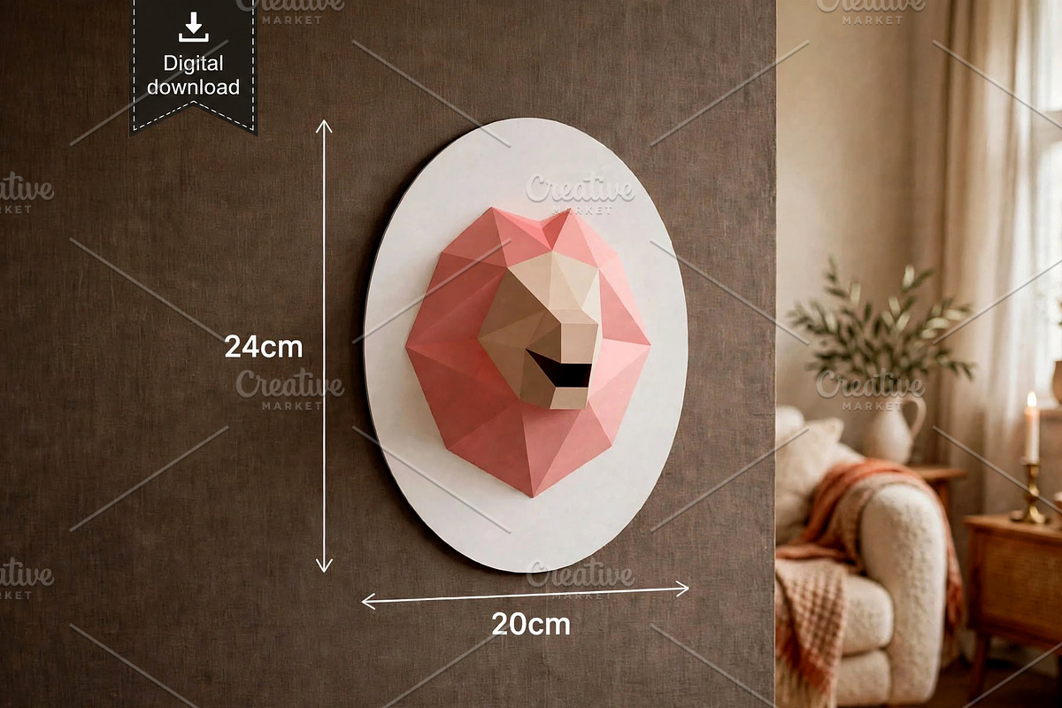 Lion trophy - 3d papercraft, a Card Template by PAPER amaze (Photo 1 of 3)