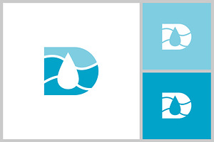 Letter D Water Drop vector Design, a Branding & Logo Template by quadrazo