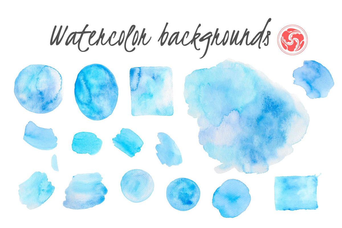 Blue Watercolor Splodges, an Object Graphic by Anku Graphics