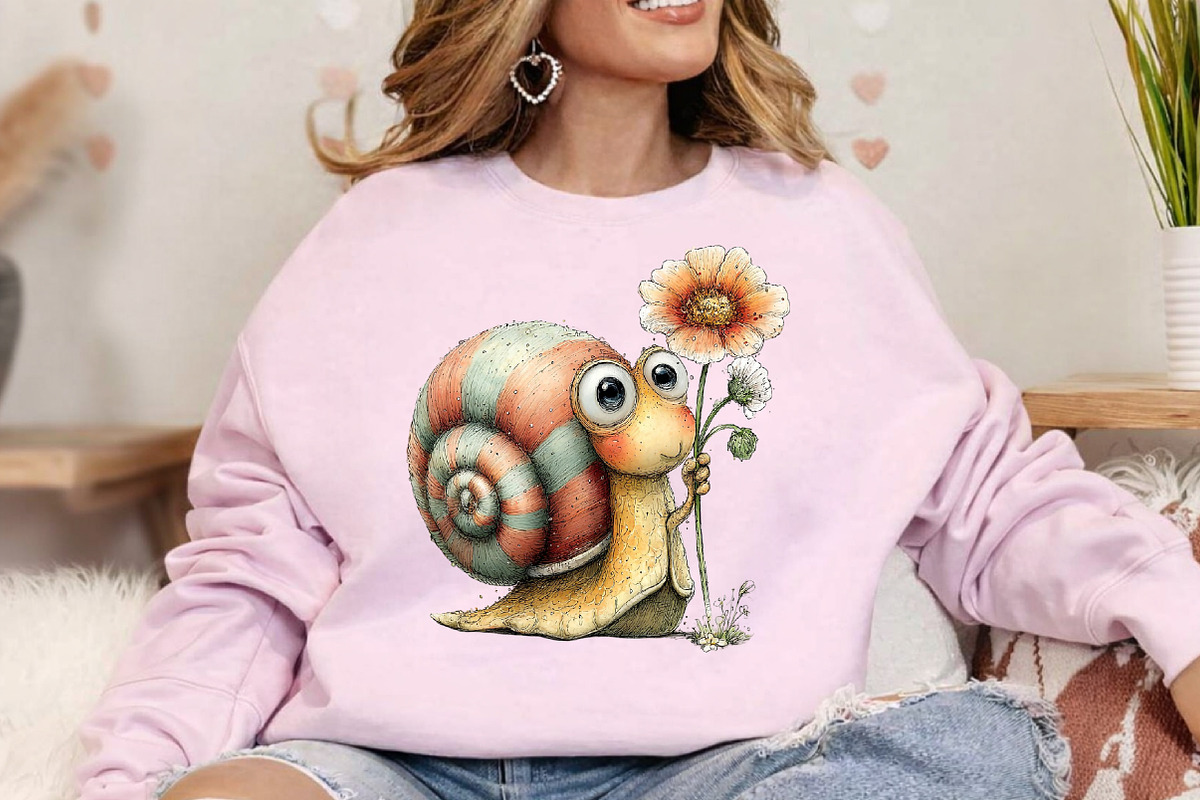 Whimsical Spring Snail Clipart PNG, a Seasonal Illustration by Canvas Craft