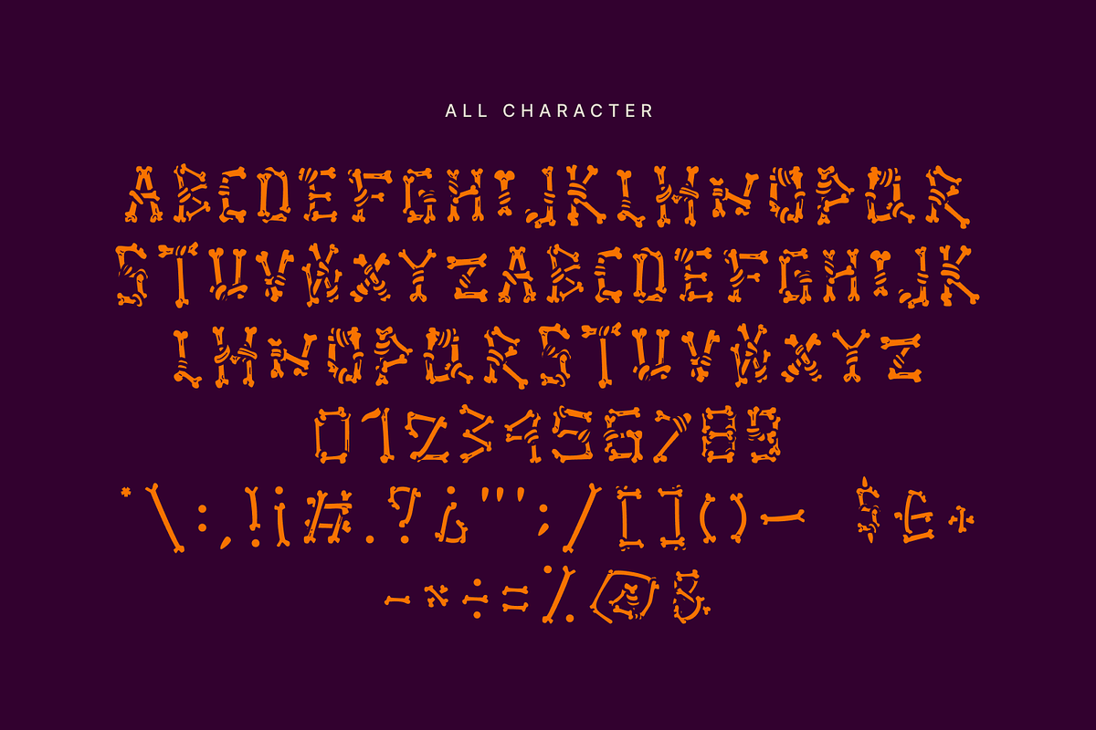 Ghoul Bones Display Font, a Symbol Font by Helotype (Photo 5 of 6)