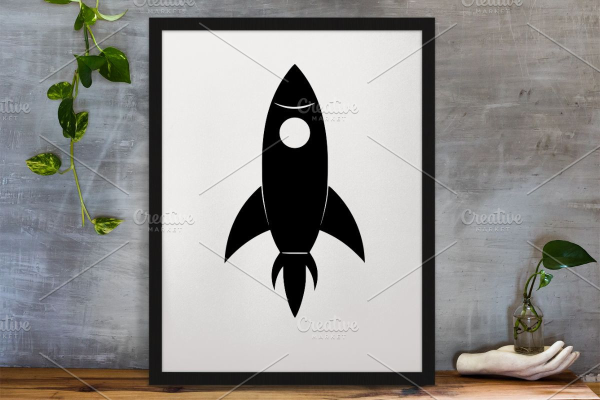 Rocket Silhouette SVG, a Technology Illustration by newminddesign (Photo 4 of 10)