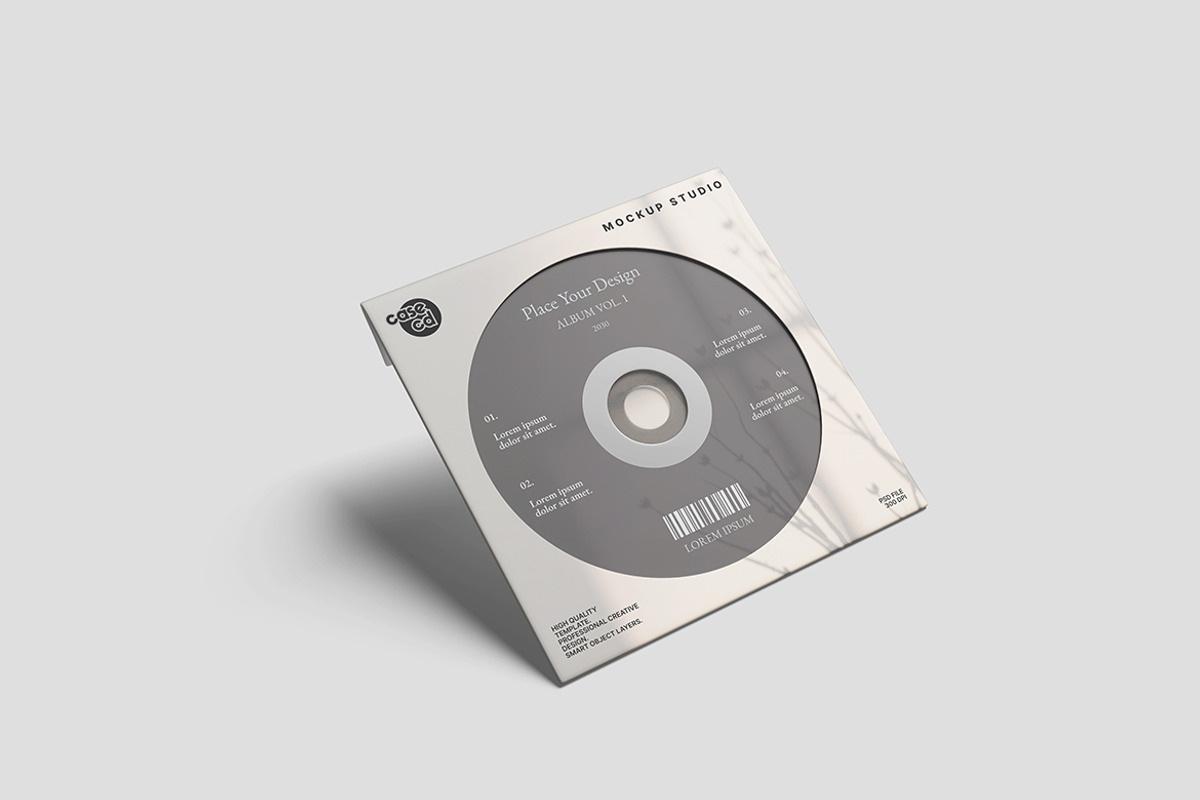 Minimalist CD Case Mockup, an Advertising Mockup by bimockup (Photo 2 of 6)