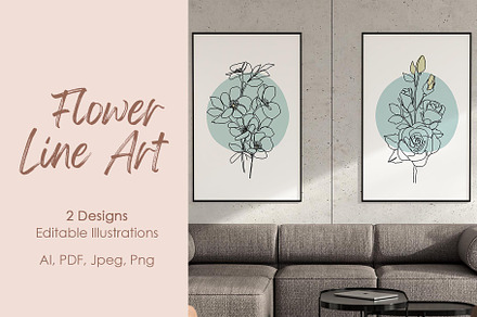 Flower Line Art Illustration