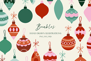 Hand Drawn Bauble Illustrations