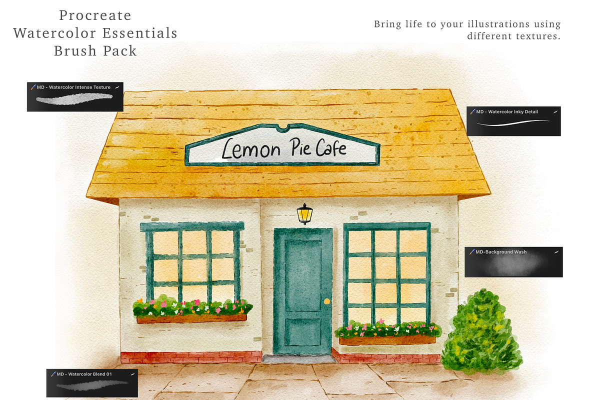 Procreate Watercolor Brush Pack, a Brush Add-On by Markdisha Designs (Photo 2 of 11)