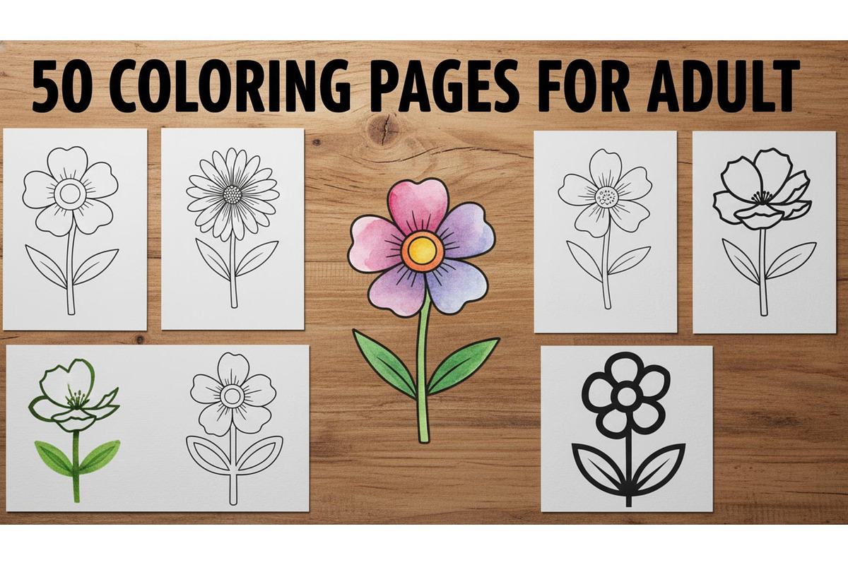 Coloring Pages for Adults, a Graphic by Designer_Momina (Photo 1 of 6)